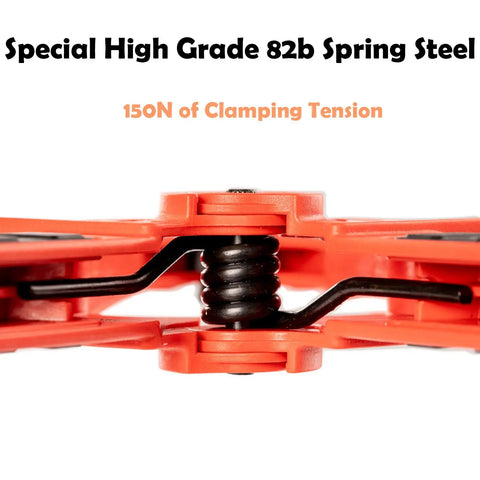 9 Inch Heavy Duty Spring Clamps With Kickass Grip Rock Solid Build Hella Durable Engineering Plastic And Soft Bi Material Handles Sweet For Woodworking And Quick Shop Fixes 2 Piece Set spring mechanism close-up showing 150N clamping tension.