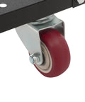 Heavy Duty Rolling Planer Stand Built Like A Tank With Height Adjustment Smooth Gliding Wheels and Side Rollers Handles 550 Lbs caster wheel close-up