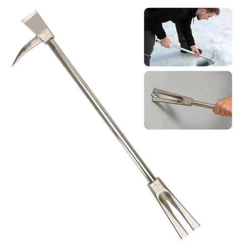 30 Inch Halligan Bar For Fire Rescue And Emergency Four In One Tool That Is A Real Workhorse With Pike Duckbill And Recessed Nail Puller Sandblasted Finish High Precision Carbon Steel Forged Construction For Heavy Duty Leverage And Quick Access