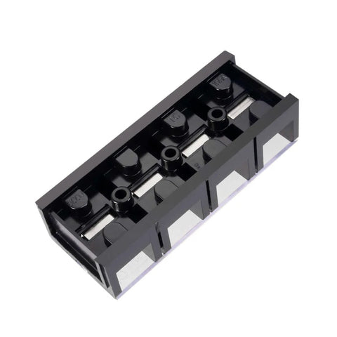 Heavy Duty 4 Position Dual Row Barrier Block Terminal Strip 600V 100A 8 Terminals For 10 To 22 Mm2 Wires With Removable Clear Insulating Cover