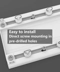 Heavy Duty Double Curtain Track System Made From Ultra Thin Aluminum Alloy, Ceiling Mount Curtain Rail In White, 1.5m Length, Double Layer Track For Smooth Gliding Curtains In Living Room Or Bedroom. Close-up of double curtain rail with pre-drilled holes.