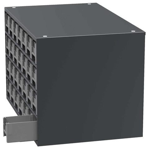Heavy Duty Garage Storage Cabinet With 28 Drawers For Small Parts And Hardware, Built Like A Tank Steel Organizer, side view