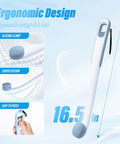 Butt Wiper Tool With Replaceable Head And 16.5 Inch Handle Locking Mushroom Head Toilet Aid shown with ergonomic design and features.