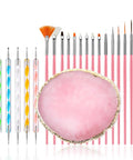 21 Piece Nail Art Kit With Resin Palette Dotting Pens And Brushes For Acrylic Nails And Nail Art Includes Pro Grade Double Ended Dotting Pens
