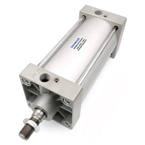 Industrial Pneumatic Air Cylinder 3.94 Inch Bore 9.84 Inch Stroke Double Acting With Single Rod M20X1.5 Threaded Rod PT Half Inch Port