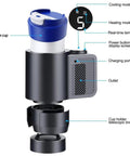 Kickass Dual Purpose Car Cup Holder That Locks Your Stash In Bone Hot Or Ice Cold Temps Zero Hassle 2 In 1 showing cooling and heating features.