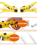 Coaxial Cable Crimping Kit With 20 F Compression Connectors Adjustable For RG6 RG59 RG11 RG58 RG7 includes stripper tool.