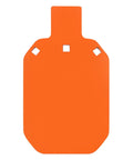 Front view of 7 By 12 Inch AR500 Steel Targets, Three Eighths Inch Thick Gong Silhouette, Neon Orange, Heavy Duty Pistol And Rifle Training Target