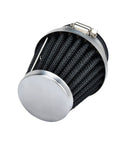 Two Pack 2.05 Inch Round Tapered Clamp On Motorcycle Air Filters For Dirt Bikes ATVs Mopeds Pit Bikes Scooters Vintage 52mm Intake Pods Filter Cleaner Performance showing one filter