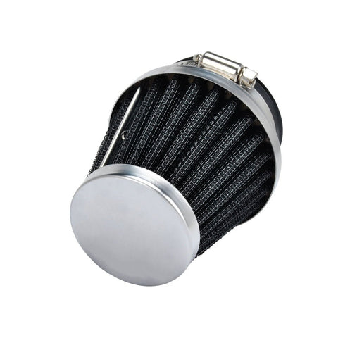 Two Pack 2.05 Inch Round Tapered Clamp On Motorcycle Air Filters For Dirt Bikes ATVs Mopeds Pit Bikes Scooters Vintage 52mm Intake Pods Filter Cleaner Performance showing one filter