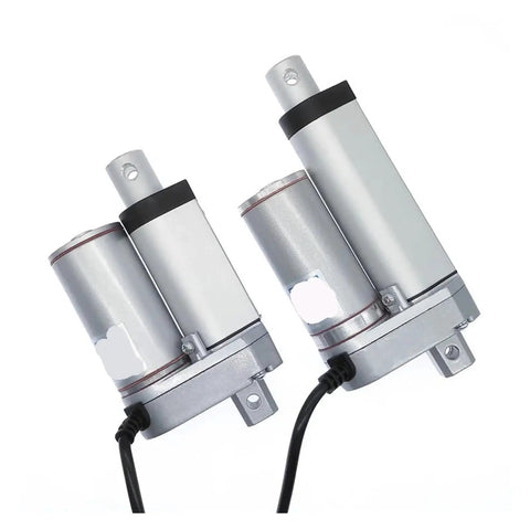 Hella Durable Dc Linear Actuator With Big League Electric Motor, two compact actuators with connectors for precision heavy-duty tasks.