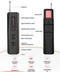 Five In One Hidden Camera Detector With RF Wireless Scanner And GPS Tracker Finder For Hotels Travel Home And Office 2025, front and side view, showing controls and antennas.