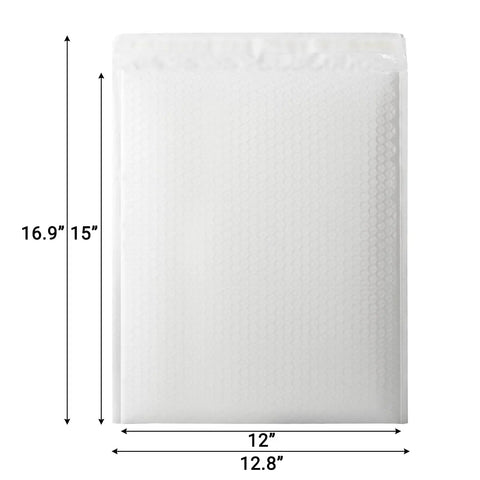 Front view of 12x15 Inch Bubble Mailers 25 Pack Self Seal Padded Envelopes For Clothing And Shipping Large Poly Mailers