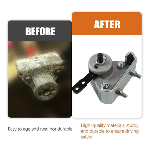 Before and after comparison of Go Kart Heavy Duty Mechanical Brake Caliper and Bracket with Pads for Manco 9598 9597 Yerf Dog