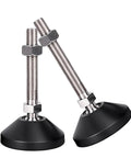 Durable Nylon Adjustable Threaded Leveling Feet With Swivel Base for Furniture Legs, 10 Pack, M8 to M20 Thread Size, Side View