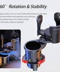 Smooth Rides Only 2 In 1 Cup Holder Expander For Rivian R1S R2 Center Console Organizer with rotating tray design and adjustable fit.