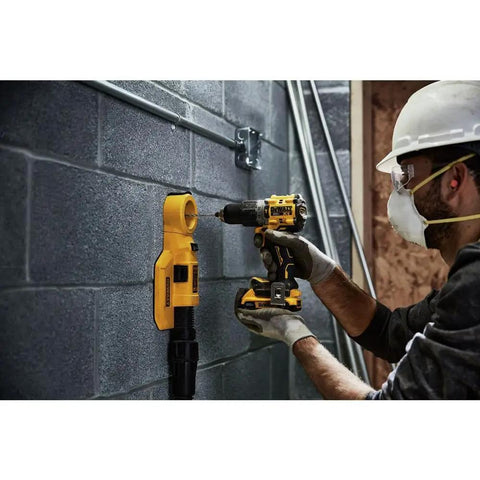 Worker using Compact 1/2 Inch Cordless Hammer Drill With Brushless Motor 2 Speed Settings Bare Tool on concrete wall