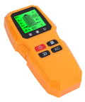 Phefop Wall Scanner Stud Finder 5 in 1 with LCD Display for Cable Metal, orange handheld device, showing LCD display.