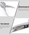 Hole punch pliers from Ten Colors 300 Pcs Metal Grommets Kit with metal chromium plating and labor-saving lever design.
