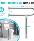 30 Inch Handicap Grab Bars For Bathroom Safety Rail Set Built In Stainless Steel Wall To Floor Mounted Bath Grips with toilet