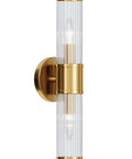 Golden Glass Shade Wall Sconce Lighting For Bathroom Vanity, Modern Gold Finish, 17.7 Inch Long with E12 Socket, No Bulbs