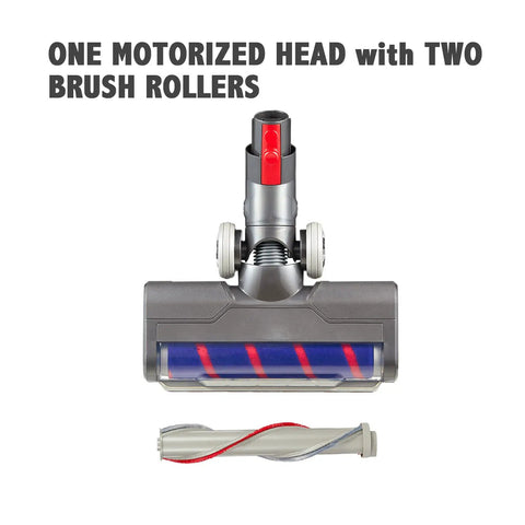 Motorized Vacuum Brush Attachment With LED Headlights For V7 V8 Cordless Vacuum Cleaners Soft Roller And Bristle Head