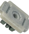 Close-up of a white plastic nut from the 105 Piece GM Specialty Nut Assortment Kit for automotive body panels and trim.
