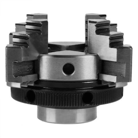 Solid 50mm Mini 4 Jaw Lathe Chuck Portable Reversible Manual Clamping Tool For Woodworkers showing heavy duty steel jaws and base.