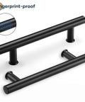 12 Inch Double Sided Push Pull Door Handle Set Matte Black Stainless Steel For Glass And Wood Doors Ergonomic Chamfered Edges H Shape Design Anti Rust Durable And Long Lasting 2 Pack For Easy Installation And Modern Style close-up view