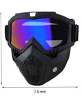 Anti Fog Paintball Mask Full Face Tactical Shield With Detachable Goggles Adjustable 7.5-inch Face Protection