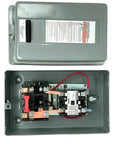 Heavy Duty Single Phase Air Compressor Magnetic Starter 7.5HP 208-240V Overload Protected Motor Control Starter Replacement For 2475N7.5 Fits Industrial Air Compressors gray metal box open view