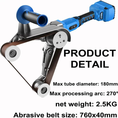 Cordless Pipe Polisher Sander With Adjustable Speed Rechargeable Grinder For Metal And Plastic Tubes Four Roller Head