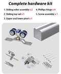 Ultimate Folding Door Track Kit With Wall Mounted Rail And Silent Ball Bearing Rollers Fits Wood Doors 25 To 45mm Thick With Adjustable 90cm To 3 Meter Run No Bottom Track Means Easier Cleaning While Installing Is A Breeze For Smooth Operation. complete hardware kit with rollers, rail, pivots, hinges, and screws