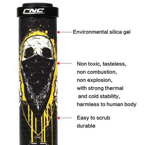 Silicone Lock On Mountain Bike Grips 22.2mm For Smooth Non Slip Comfort On MTB BMX And Electric Scooters Great Grip In Wet Conditions Easy Install Handlebar Grips featuring environmental silica gel benefits.