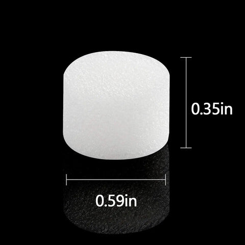 Nebulizer Filter Replacement Round White Sponge Air Filters For Compressor System Accessories 48 Pack shown with dimensions