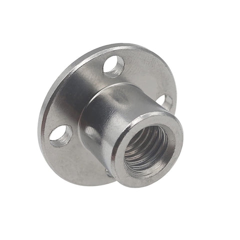 4Pcs M8 Flange Coupling Connector Threaded Shaft Gear Motor Flange Nut For DIY Projects And Shaft Guide Support Durable 45 Steel Construction Heat And Electroplated For Stability And Easy Installation