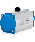 Straight Fire Double Acting Pneumatic Actuator With Precision Control Air Cylinder For Aluminum Valve Damper shown from side view.