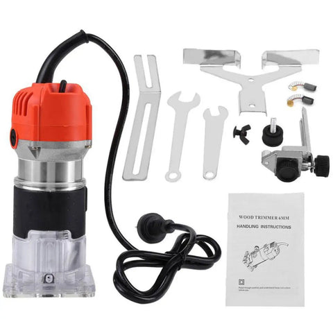 Electric Wood Slotting Machine With Aluminum Construction And Precise Electronic Components, Easy To Operate And Accurate Measuring For Wood Trimming, Edge Banding, And Crafting Christmas Decorations, Built Tough For Home Shops. Includes bits and wrenches