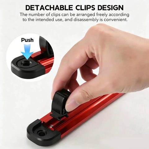 Detachable clip on Magnetic Screwdriver Organizer And Tool Holder Wall Mount With Strip Aluminum Alloy Magnetic Tool Rack Heavy Duty