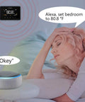 Scene showing a WiFi Smart Thermostat For Home Automation With Tuya App Remote Control Works With Alexa And Google Assistant display