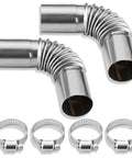 Two Piece Diesel Boat Heater Exhaust Pipe Elbow Connector Kit Stainless Steel 24mm Includes Four Clamps 13cm Exhaust Pipes