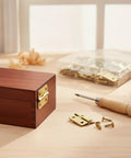 Flush Lid Foldable Iron Hinges For Jewelry Boxes And Small Wood Crafts, 50 Pack Kit With Mounting Screws on wooden jewelry box