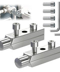 Two Pack Broken Pipe Extractor Tool Set For Damaged Screws And Faucets, Go-To Easy Out Screw Extractors, shown with pipes