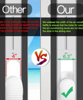 Comparison of 4-inch vs 6.3-inch air-conditioning baffle width for Ultimate 95 Inch Sliding Door Air Conditioner Vent Kit With Screen Net Weather Strips Airtight Seal Universal 5.0 To 5.9 Inch Hose Coupler Six 17 Inch Slider Panels 40 Inch Screen Net Portable Balcony Door Plate Kit.