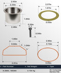 Oil Free Air Compressor Rebuild Kit With Cylinder Sleeve And Compression Ring For Craftsman DeVilbiss Porter Cable DeWalt Units