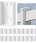 20 Pack White Vinyl Fence Rail Mount Brackets U Mount Bracket Kit For Railings Fences Walls 2 Inch By 3.5 Inch