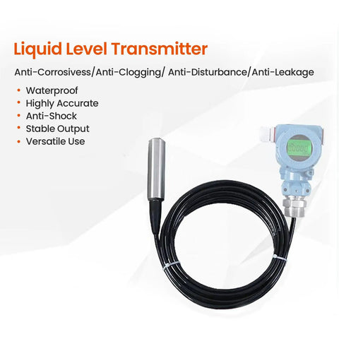 Water Tank Level Sensor 1 Meter TL 136 Hydrostatic Liquid Level Transmitter with display and cable for tank monitoring.