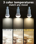 2 Pack Cordless Rechargeable Light Bulbs With Remote USB Charging, 12W Battery Operated Bulbs for power outages, 3 color temperatures.