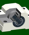 SCS6UU Linear Ball Bearing Aluminum Slide Block showing steel balls mechanism inside, ideal for CNC and 3D printer linear rails.