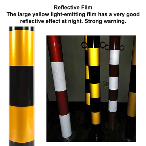 Road Ready Yellow Safety Bollard Post With Lock And Anchor Base, Tough As Nails Powder Coated Steel Parking Barrier For Garage Driveway Traffic Control, Bulletproof Bumper Guard Set Of Two